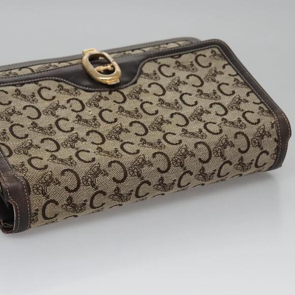 CELINE C Macadam Canvas Shoulder Bag Beige Brown - Picture 6 of 13